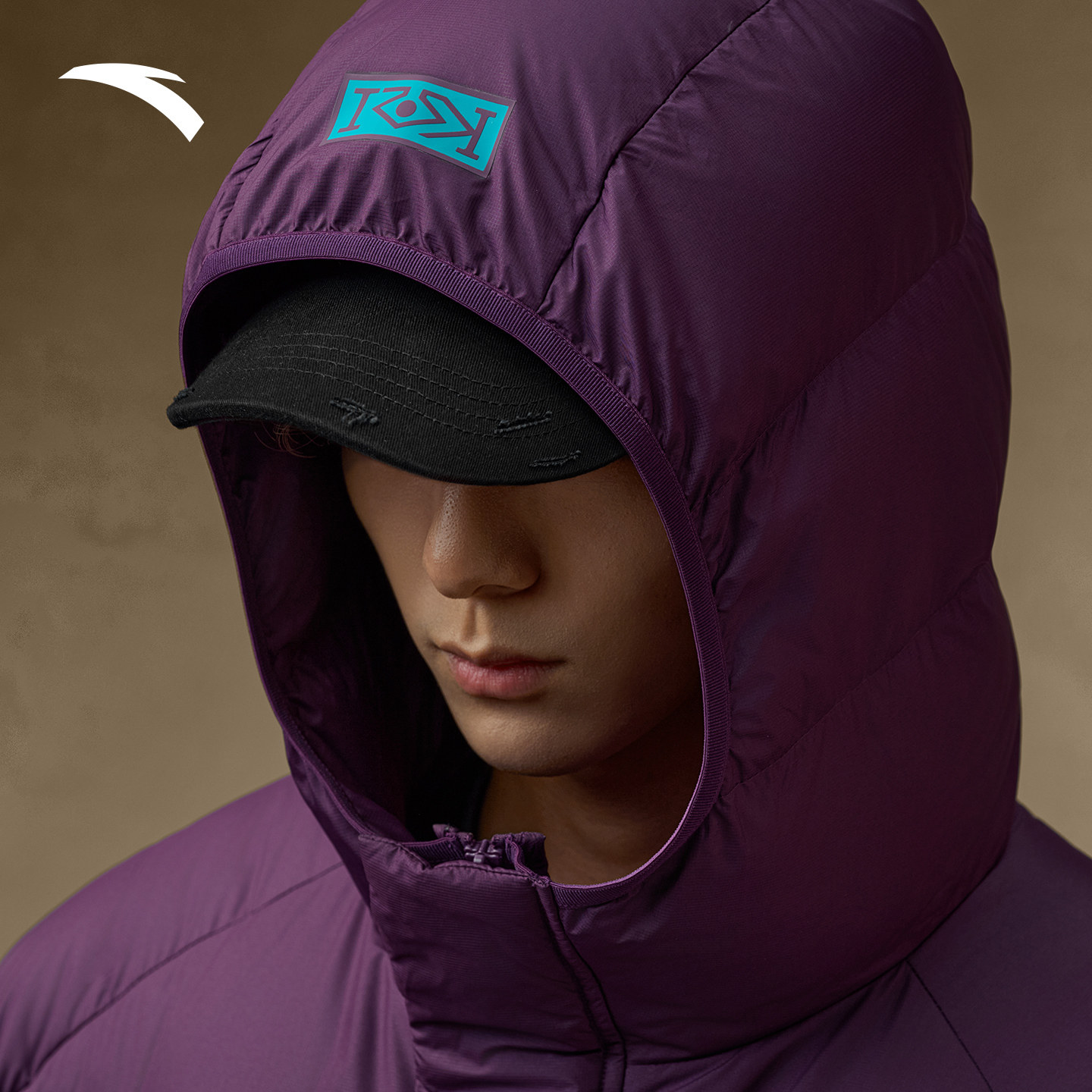 安踏欧文羽绒服男款2025冬季新款官方正品防泼水保暖连帽棉服外套