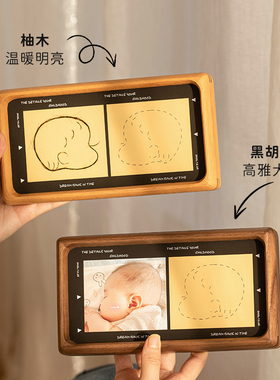 宝宝照片胎毛画满月布置宫格相框