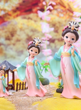 天津特色宫廷风格格系列昭君杨贵妃四大美女古装娃娃国潮桌面摆件