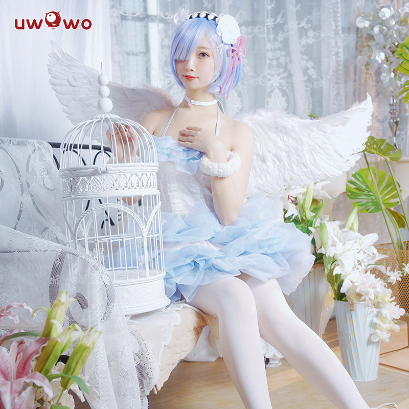 现货悠窝窝re0天使蕾姆cosplay服装女从零开始异世界雷姆蓬蓬裙 Uwowo悠窝窝 淘优券