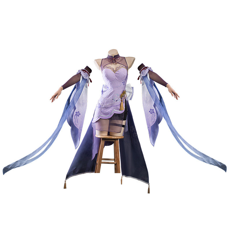 现货uwowo悠窝窝原神cosplay 雷电将军 夜樱旗袍 cos 服装女  影