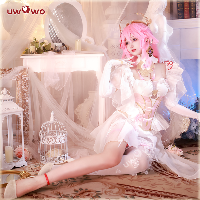 现货悠窝窝Uwowo原神八重神子同人花嫁cosplay服装女婚纱礼服 - 图0