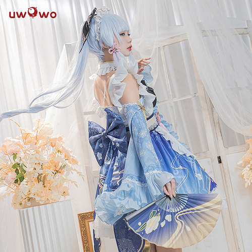 现货Uwowo悠窝窝原神神里绫华同人女仆cosplay服装女凌华连衣裙 - 图1