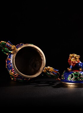 铜镶嵌景泰蓝珐琅彩熏香炉摆件家