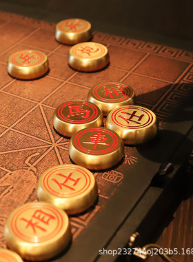 纯黄铜象棋创意礼物客厅书房办公