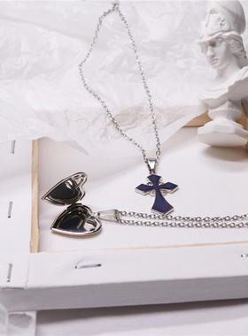 变色爱心项链感应包邮