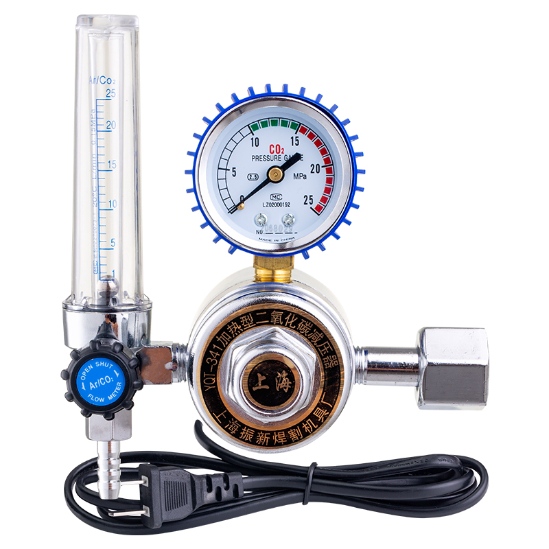 二氧化碳表36V220V二保焊机压力表减压阀加热器高压减压表CO2气表-图3