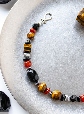 小众精致设计万能青年旅店采石主题手链天然虎眼石玛瑙男女手串