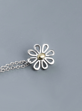海盗船银饰小雏菊项链