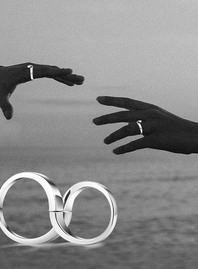 海盗船银饰小众设计情侣开口戒指