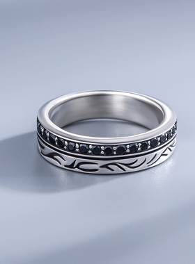 海盗船银饰珍爱戒指女复古风小众