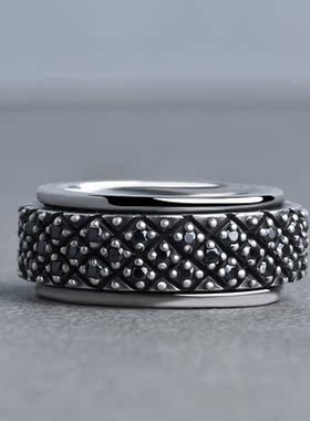 海盗船银饰复古戒指男女重工款