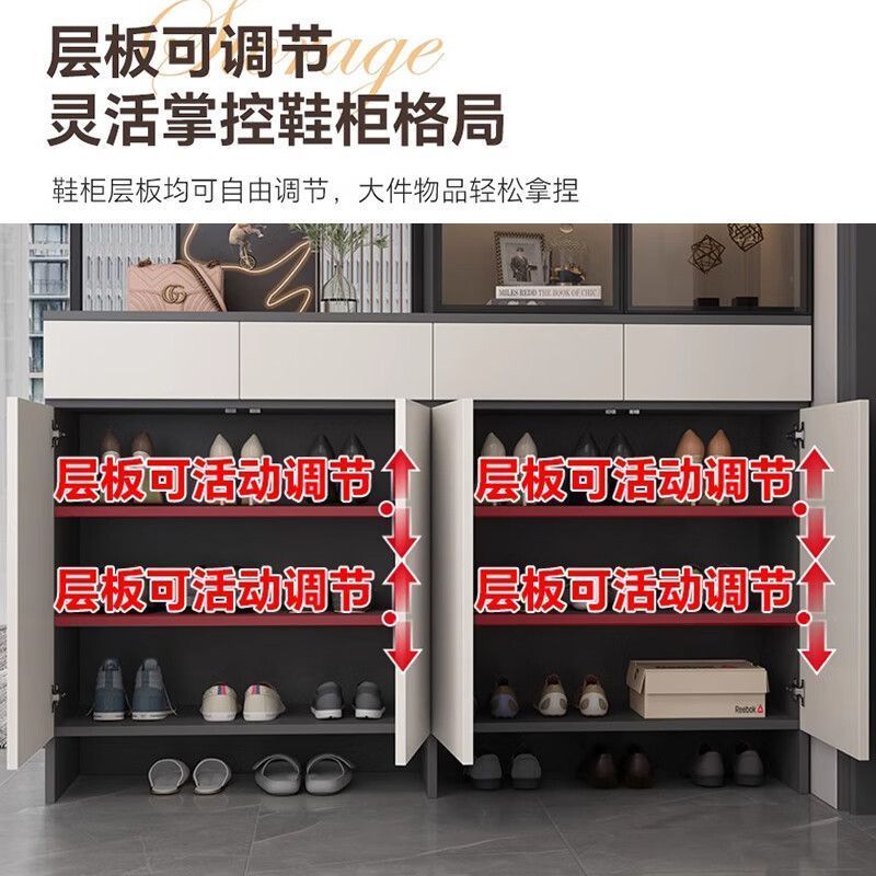 Solid wood entrance cabinet integrated shoe cabinet wall cabinet modern simple storage cabinet screen partition living room wine cabinet