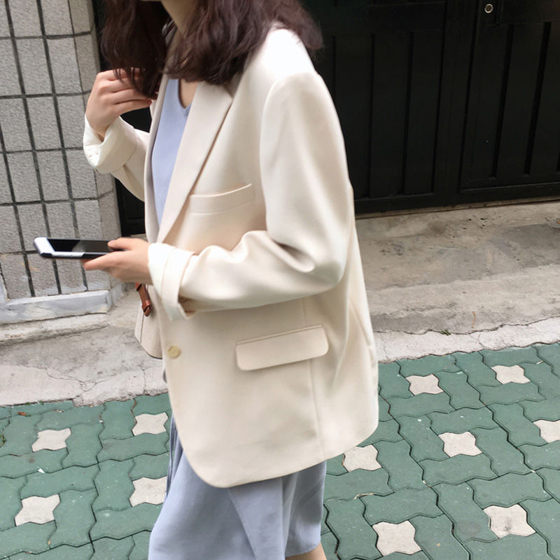 2024春秋新款小西装外套女韩版宽松英伦风vintage气质休闲ins西服