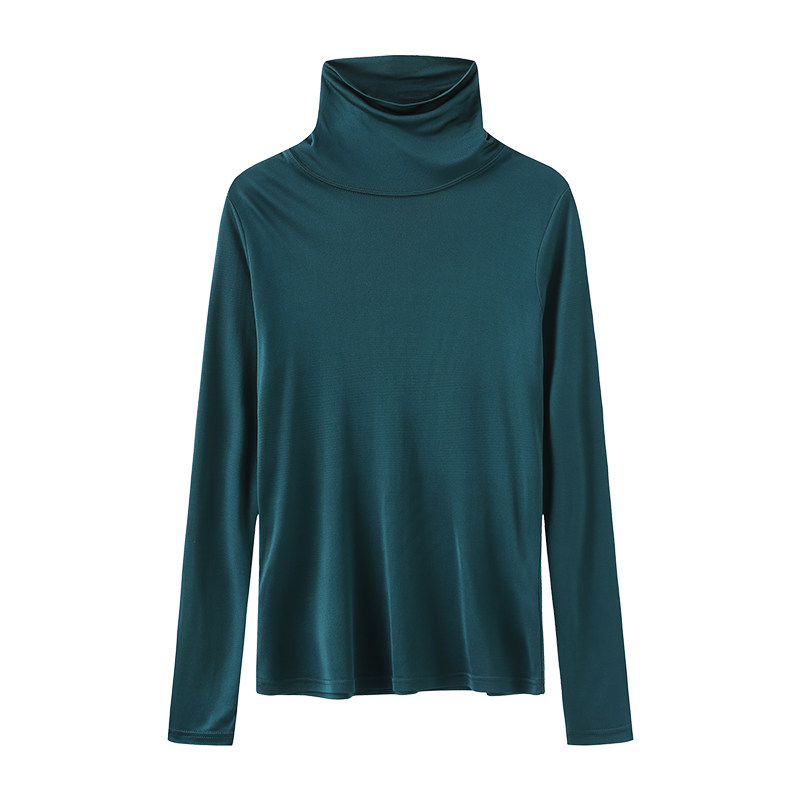 春竹春季新款桑蚕丝针织真丝气质显瘦直筒堆堆领女真丝上装,淘宝优惠券,粉丝福利购,淘宝优惠卷