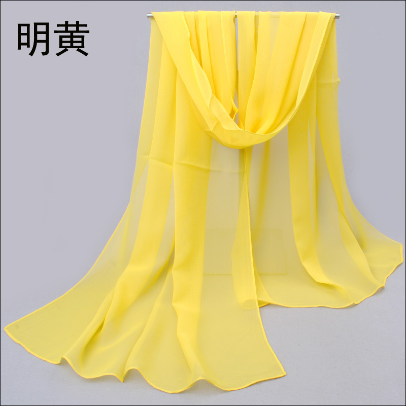 秀奴曼旗舰店夏季薄款丝巾女时尚百搭纯色沙滩巾雪纺纱巾围巾夏天防晒披肩两用2