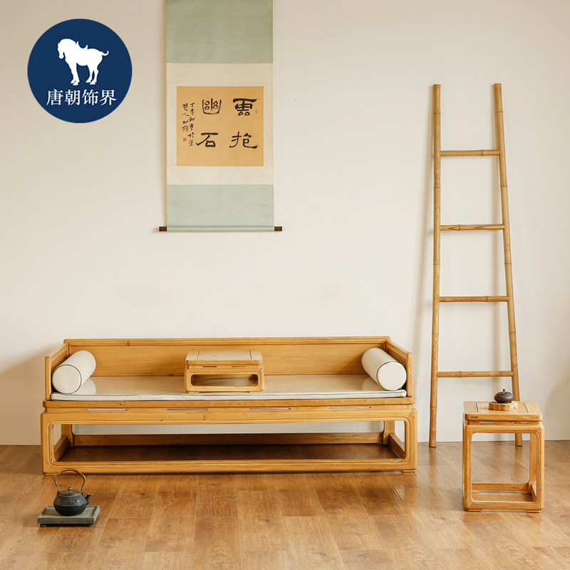 唐朝饰界新明式家具嵌板式围子罗汉床禅榻中式沙发实木沙发_虎窝淘