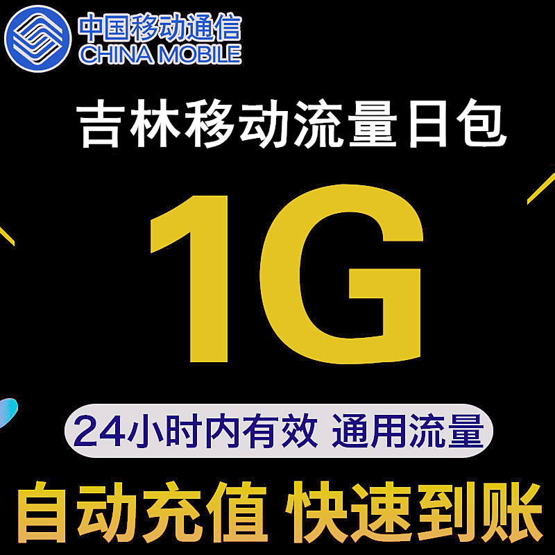 吉林移动流量充值1GB 全国通用手机流量叠加日包 24小时有效 b - 图0