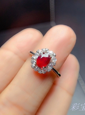 戒指银饰品5翡翠晶石s925奢款