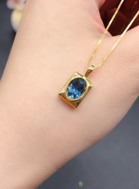 s925银镀金新款包镶吊坠空托未镶嵌椭圆5*76*8mm简约百搭空托