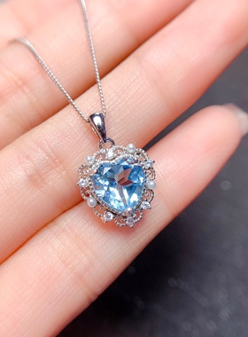 s925银镀金戒指空托吊坠耳钉托心形8*810*1012*12镶嵌托帕石水晶