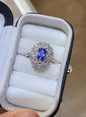 通体s925银饰戒指空托女欧美复古宫廷风轻奢镶彩宝椭圆5*7mm