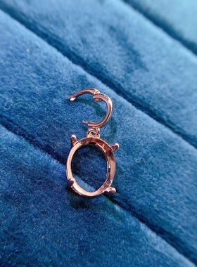 s925银饰万能扣头吊坠空托椭圆形4*65*76*87*98*109*1110*1210*14