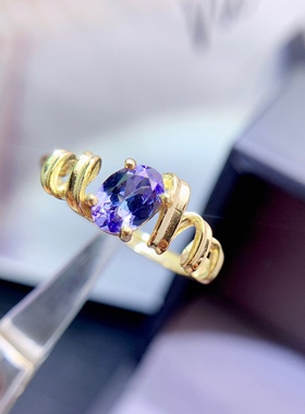 时尚简约百搭款戒指镶嵌空托椭圆5*7mm精工活口可调节s925纯银