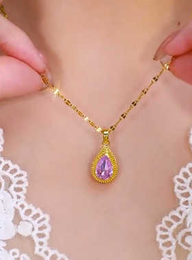 紫色榴莲网红设计感短款时尚吊坠