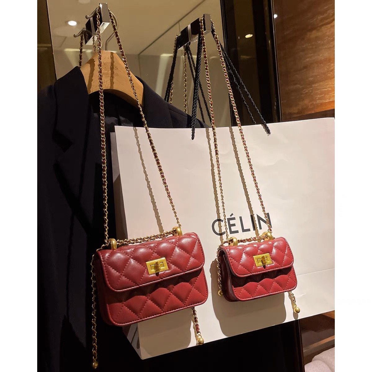 小香风2025新款迷你斜挎包高级感轻奢双面小金球发财包,淘宝优惠券,粉丝福利购,淘宝优惠卷