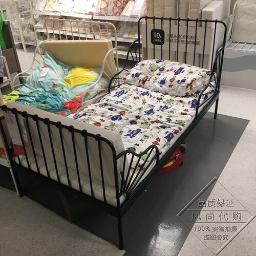 宜家米隆儿童床铁艺床带护栏伸缩加长床男孩女孩单人床拼接小床 - 图2