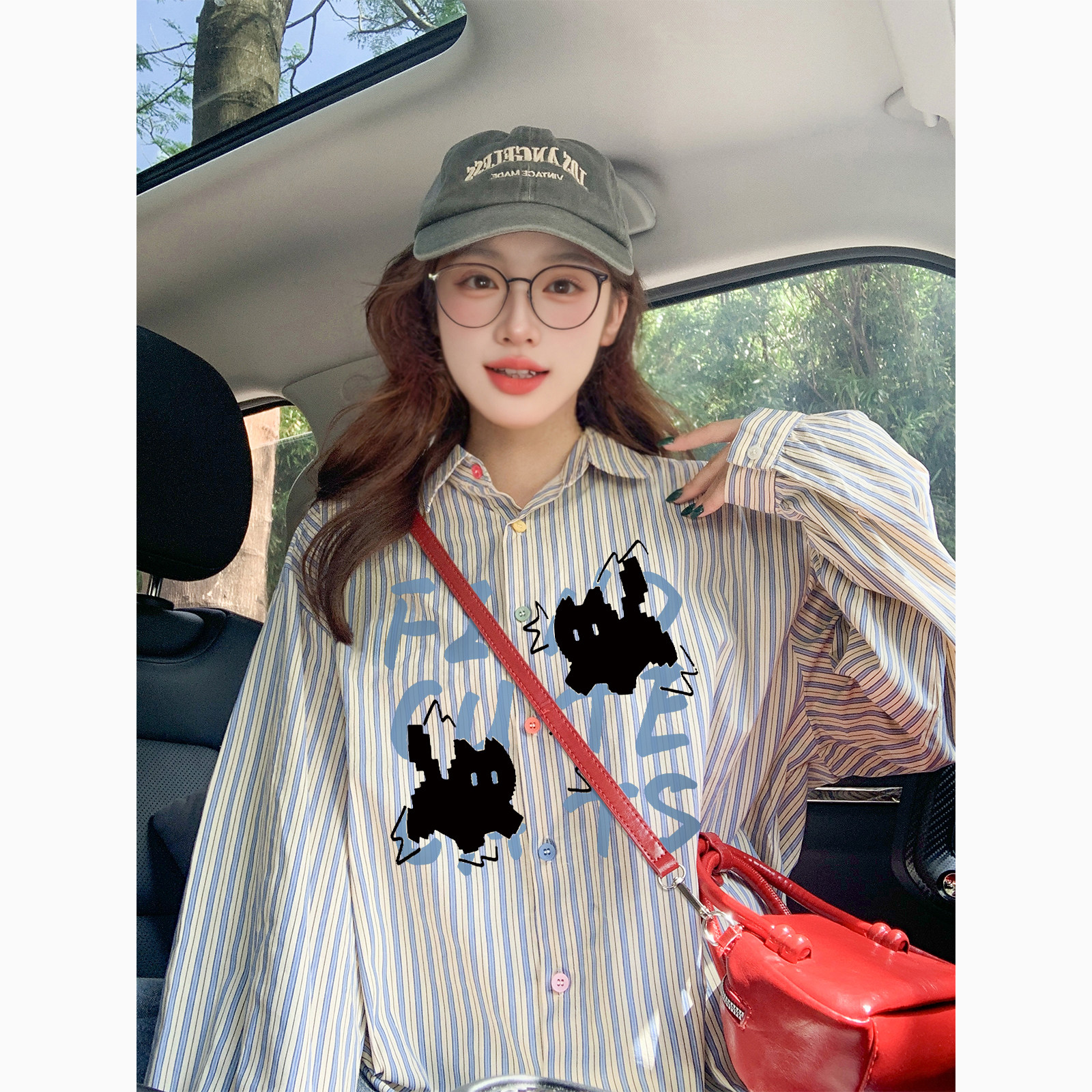 2025新款薄款复古长袖衬衫女早秋宽松慵懒风潮牌防晒情侣衬衣外套