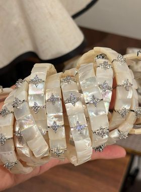 千金风天然贝母～甜美黑蝶贝银色金色白色手链女款手串手镯