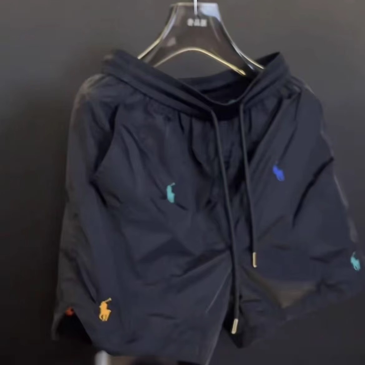 2025夏季新款轻奢刺绣黑白双色短裤男士欧洲站时尚薄款休闲裤男装