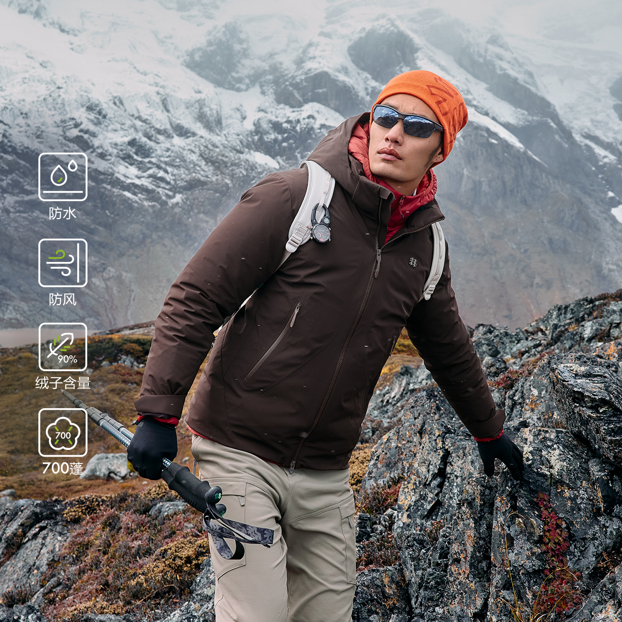 KOLON SPORT可隆羽绒衣3L防水透湿防静电男士轻量防风羽绒夹克 - 图0