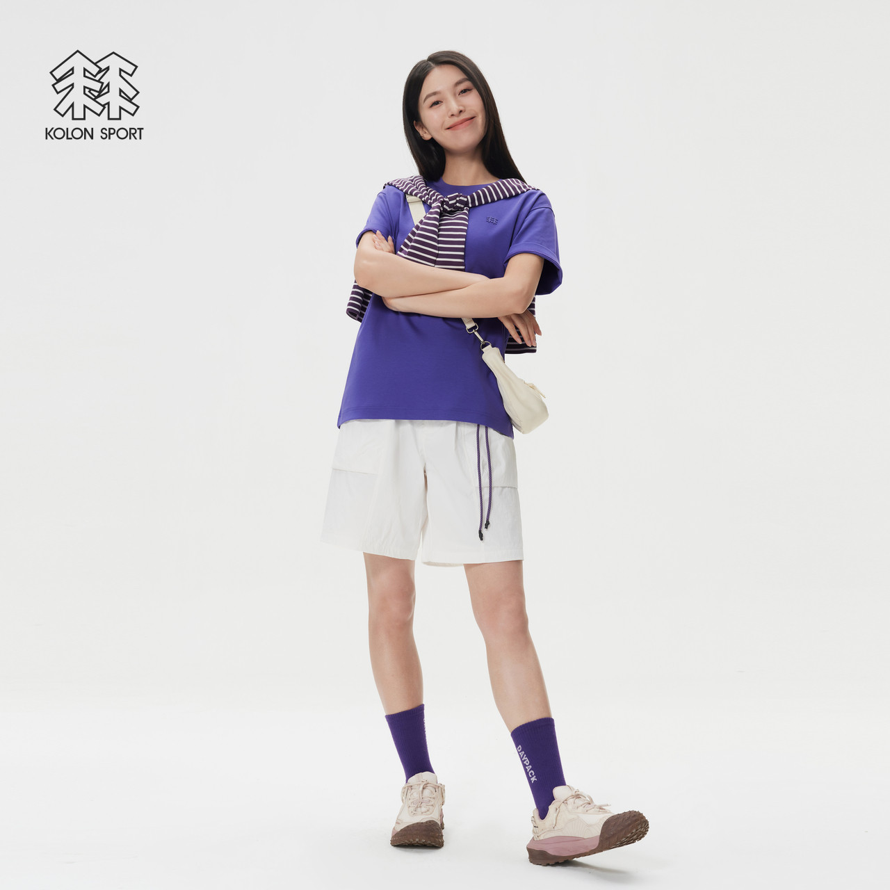 KOLON SPORT可隆短袖T恤男女同款刺绣印花棉质柔软落肩宽松上衣,淘宝优惠券,粉丝福利购,淘宝优惠卷