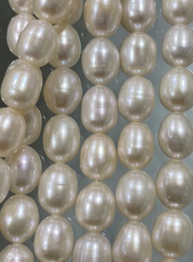天然简约串珠毛衣淡水珍珠78mm胖米珠强光彩光少瑕diy手工制作