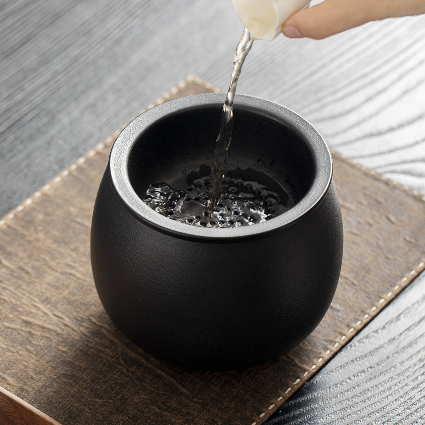 Chinese household ceramic tea dregs jar large and small water bowl construction water waste water bucket Kungfu tea ceremony accessories tea jar cup wash