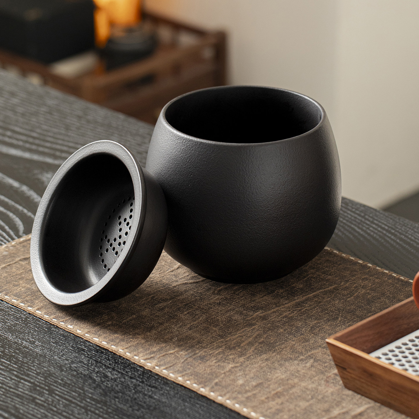 Chinese household ceramic tea dregs jar large and small water bowl construction water waste water bucket Kungfu tea ceremony accessories tea jar cup wash