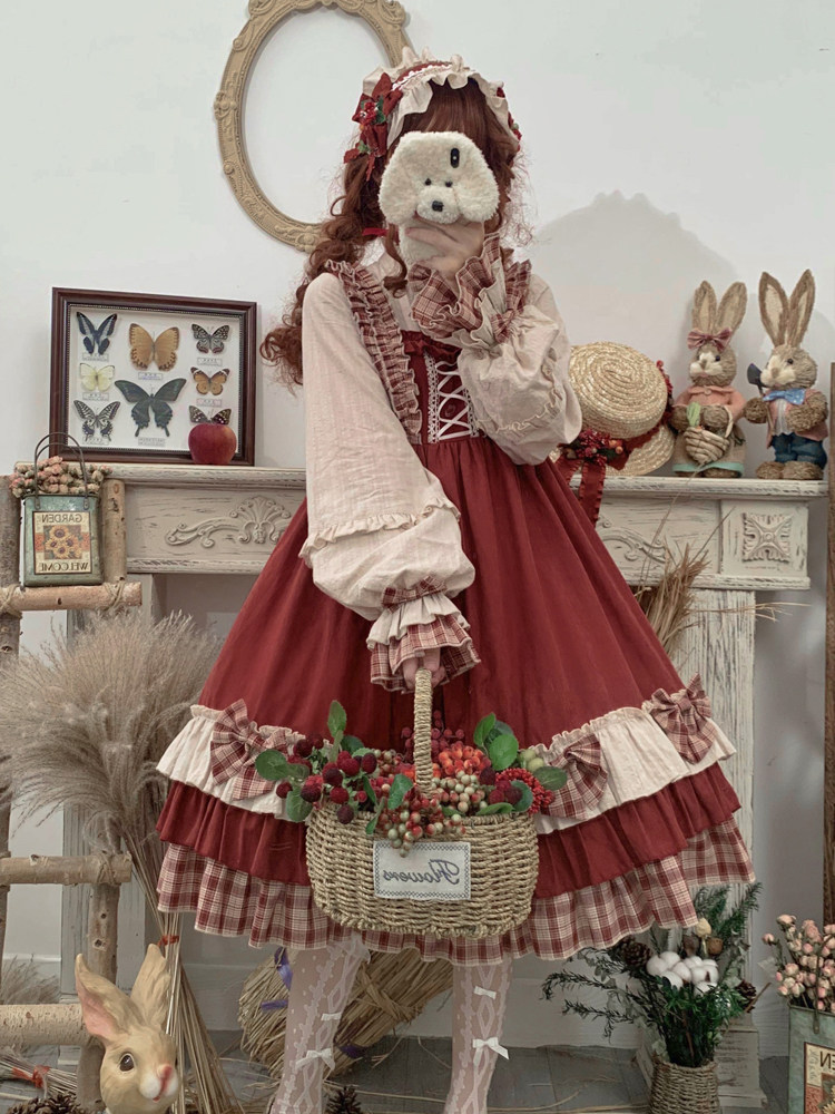 2原创浆果少女op正版洛丽塔小红帽lolita现货日常洋装连衣裙秋款 三坑日记