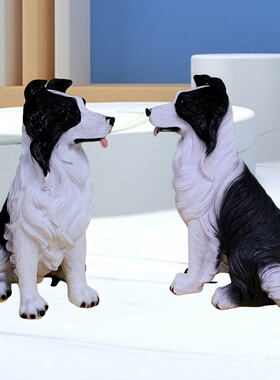 树脂牧羊犬可爱家居边牧模型摆件