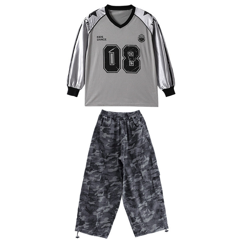 儿童街舞服装演出服男童嘻哈套装少儿表演服女童爵士舞迷彩裤潮装,淘宝优惠券,粉丝福利购,淘宝优惠卷