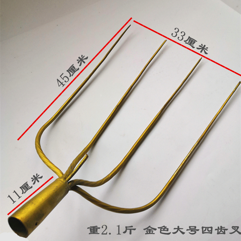 实心四股叉全钢草叉子泥叉粪叉子加铁钢叉四股叉四齿叉农用五齿叉 - 图2