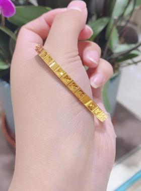 周大福亮面爱心桃心可调节手镯