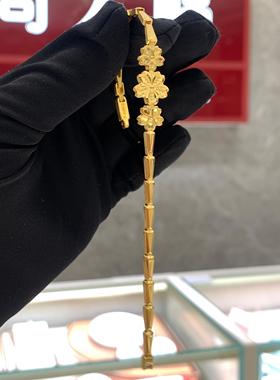 周大福三花鱼鳞樱花蛇骨链