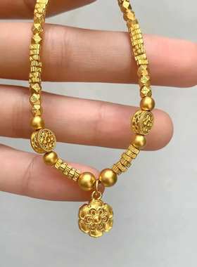 周大福宝相花黄金足金手链手串