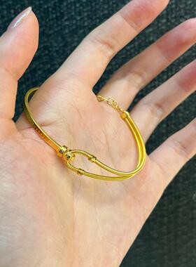 周大福足金弹簧AB款黄金手镯