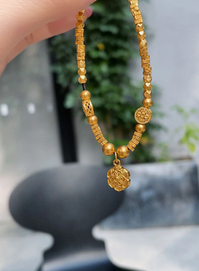 周大福福慧足金黄金手链手串