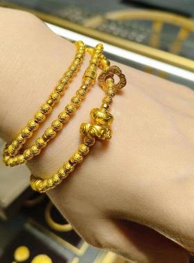 周大福传承三圈足金黄金手链
