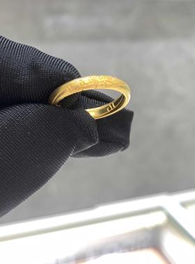 周大福錾刻凤纹足金黄金戒指